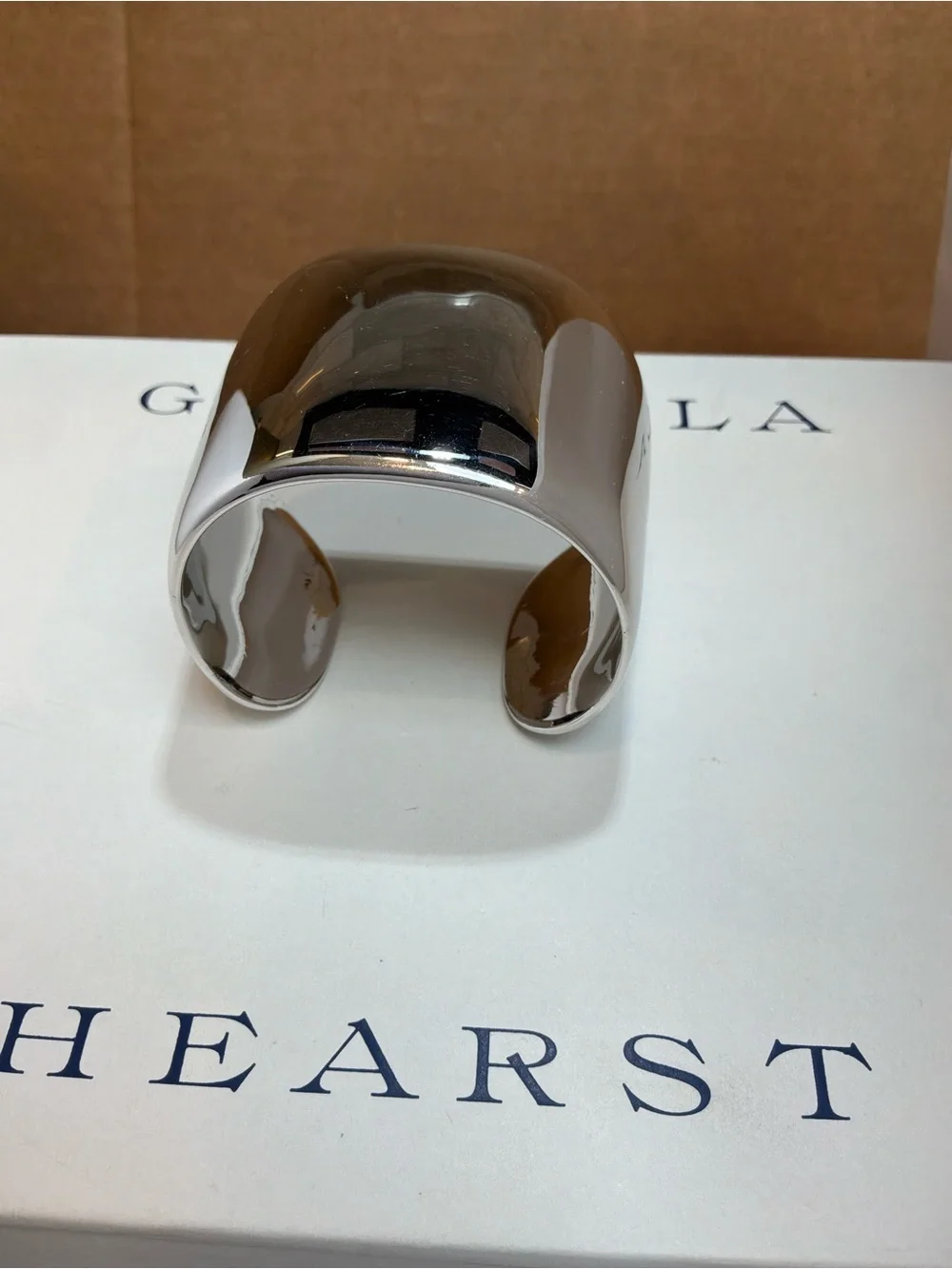 NIB Gabriela Hearst Polished Silver Wide Cuff Bangle AG925 Solid Silver